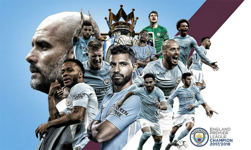 Guardiola và các học trò đã cán đích thứ nhất trong cuộc đua đường trường Ngoại hạng Anh mùa này. 
