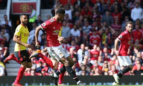 Rashford đệm bóng vào lưới trống sau đường chuyền dọn cỗ của Mata. Ảnh: Man Utd.