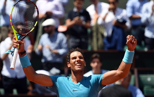 Nadal có lần thứ 11 vào bán kết Roland Garros. Ảnh: AFP.