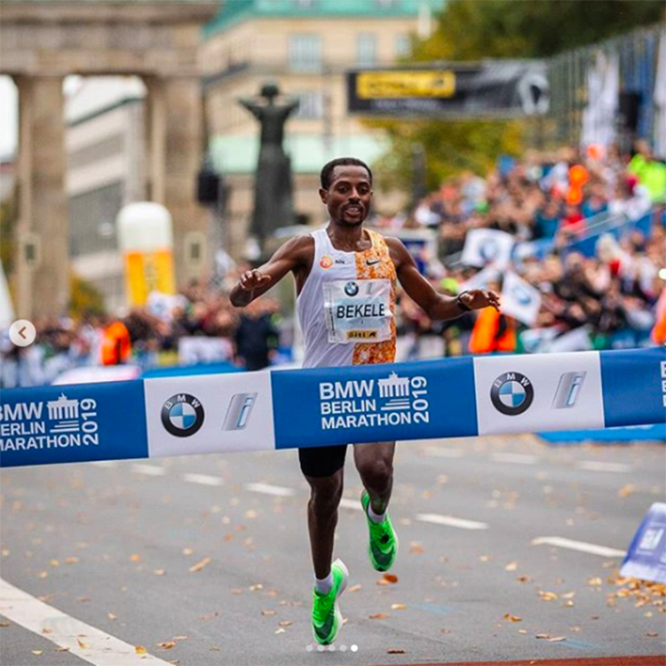 Bekele tại Berlin Marathon 2019. Ảnh: Instagram