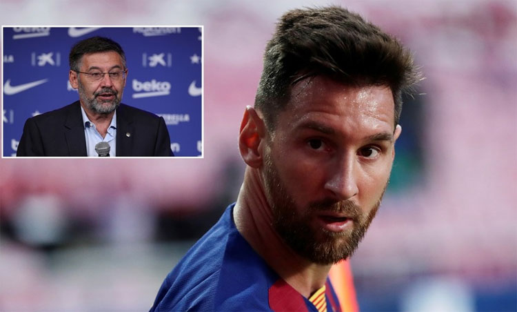 Messi công khai sự bất đồng với Chủ tịch Barca. Ảnh: Reuters.