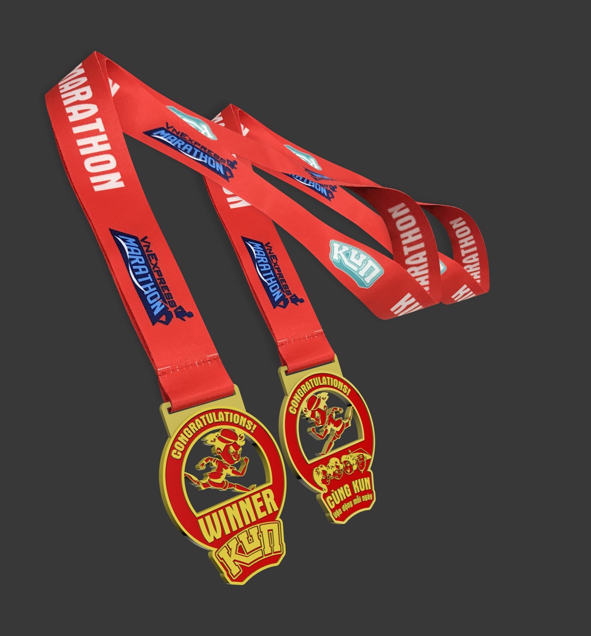 Medal for every child runner who completes a 1 km race.