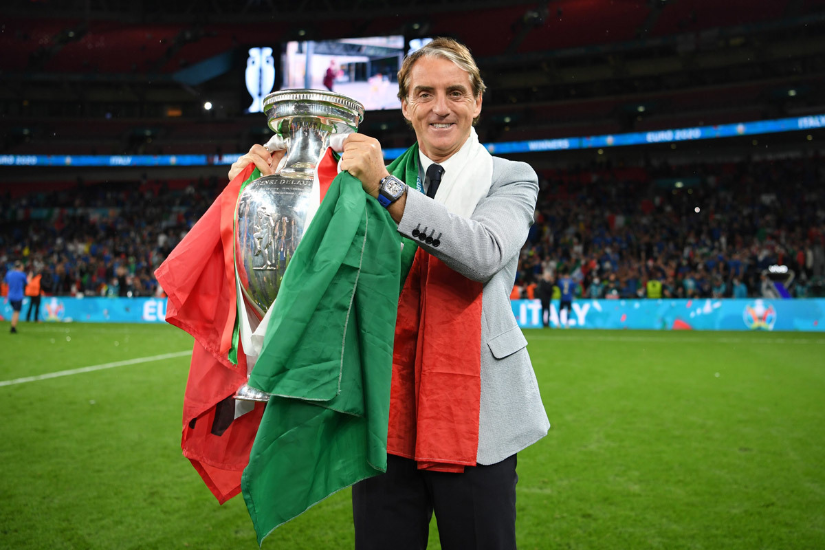 Mancini đạt tỷ lệ thắng 72% cùng Italy, con số tốt nhất sự nghiệp huấn luyện. Ảnh: Goal