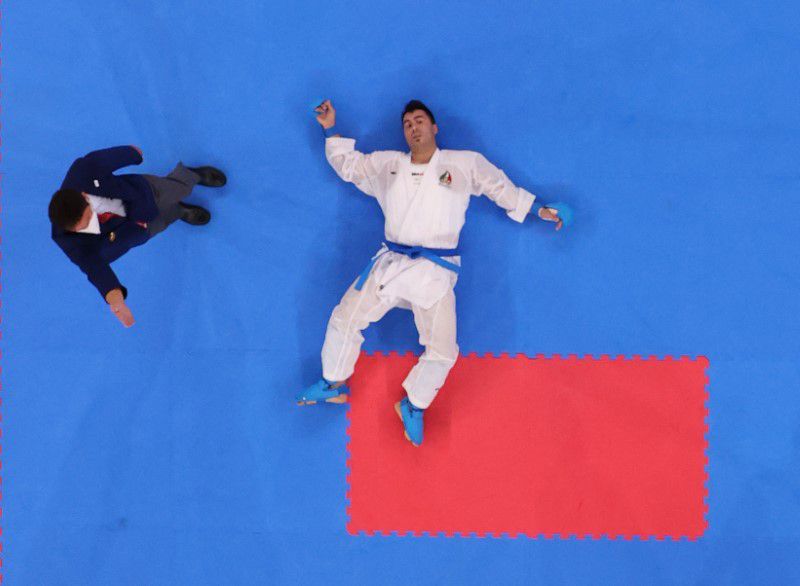 Ganjzadeh won gold while unconscious. Photo: Reuters