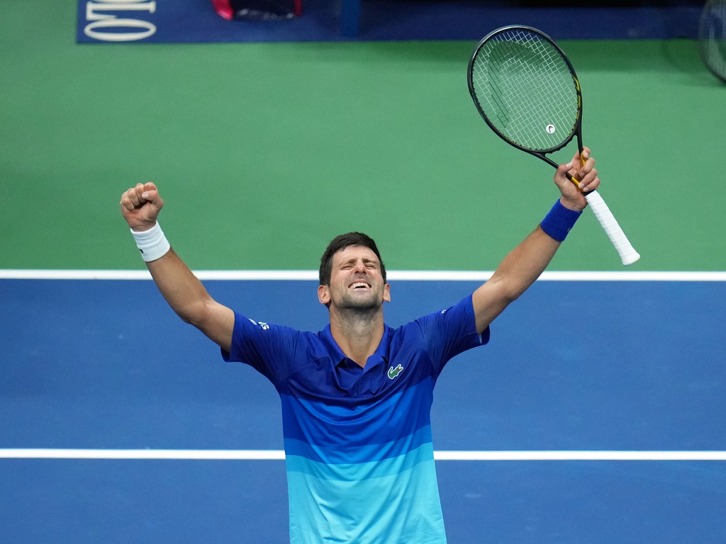 Djokovic còn cách kỷ lục 21 Grand Slam hai trận thắng. Ảnh: US Open